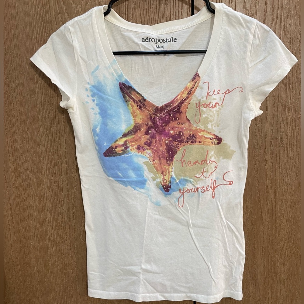 🚫SOLD🚫 Aeropostale Graphic Cotton Vneck Tshirt